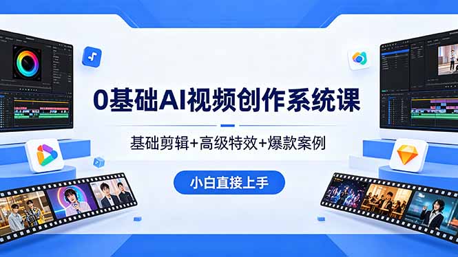 <span style='color:#a100e0'>0基础AI视频创作系统课,基础剪辑+高级特效+爆款案例,小白直接上手</span>