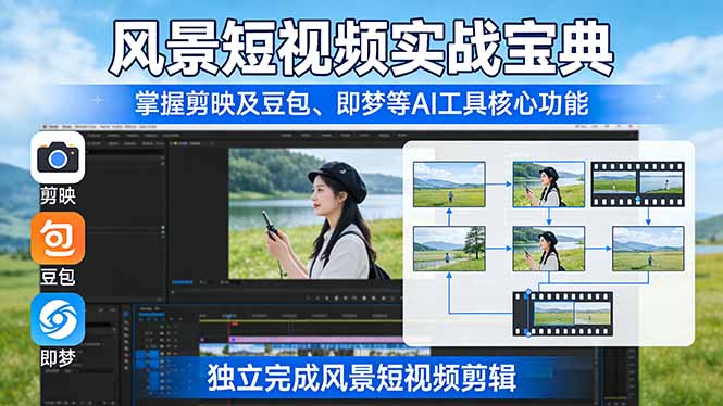 <span style='color:#ff0000'>风景短视频实战宝典：掌握剪映及豆包、即梦等AI工具的核心功能，独立完成风景短视频剪辑</span>