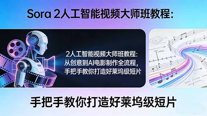 <span style='color:#078a00'>Sora 2人工智能视频大师班教程：从创意到AI电影制作全流程，手把手教你打造好莱坞级短片</span>