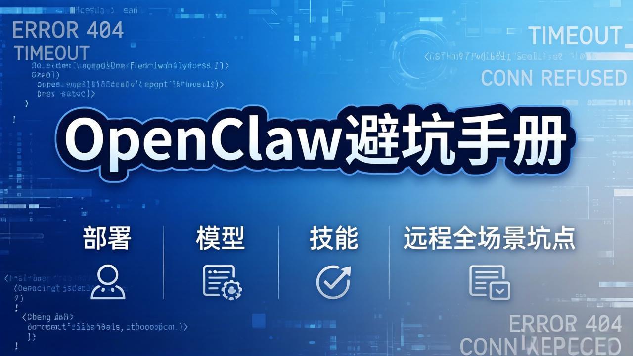 <span style='color:#ff0000'>OpenClaw避坑手册：部署+模型+技能+远程全场景坑点，一次性给你说全，少走弯路</span>