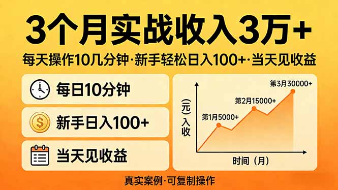 <span style='color:#001aff'>3个月实战收入3万+,每天操作10几分钟,新手轻松日入100+,当天见收益</span>