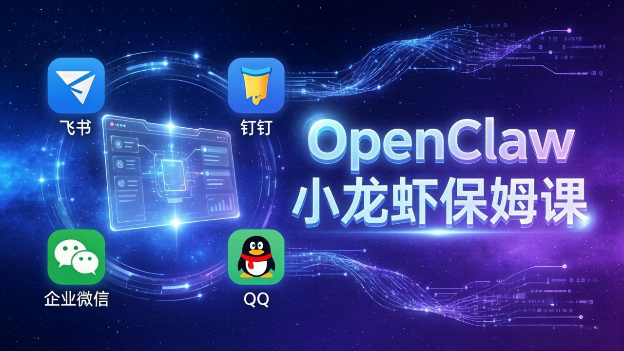 <span style='color:#ff0000'>OpenClaw小龙虾保姆课： Windows/macOS/Linux/Docker全系统安装，飞书+钉钉+企业微信+QQ 全接入</span>