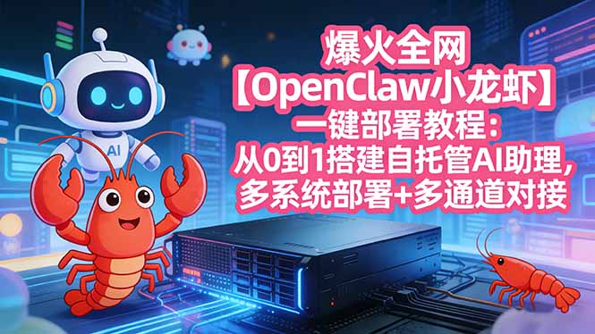 <span style='color:#a100e0'>爆火全网【OpenClaw 小龙虾】一键部署教程：从0到1搭建自托管AI助理，多系统部署+多通道对接</span>