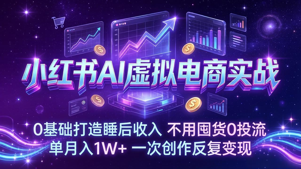 <span style='color:#078a00'>小红书AI虚拟电商实战：0基础打造睡后收入，不用囤货0投流，单月入1W+，一次创作反复变现</span>