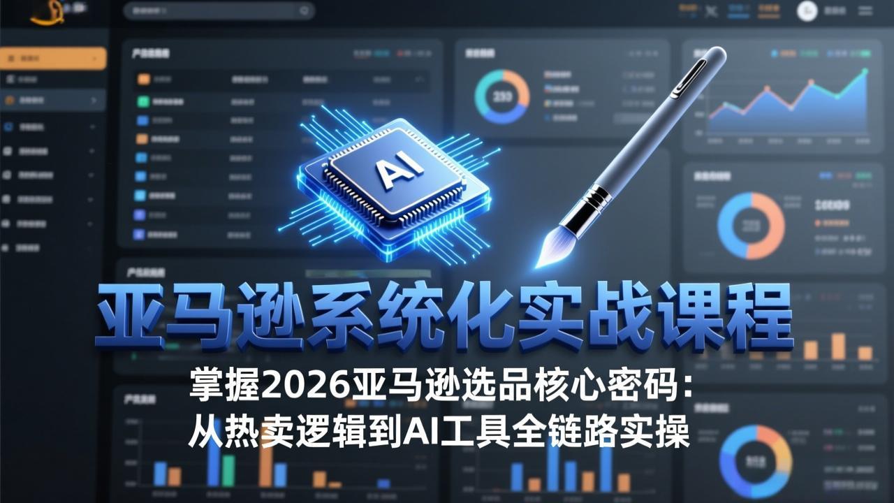 <span style='color:#ff0000'>亚马逊系统化实战课-更新3月:2026最新选品方法论,从热卖原因分析到AI作图,提升选品成功率</span>