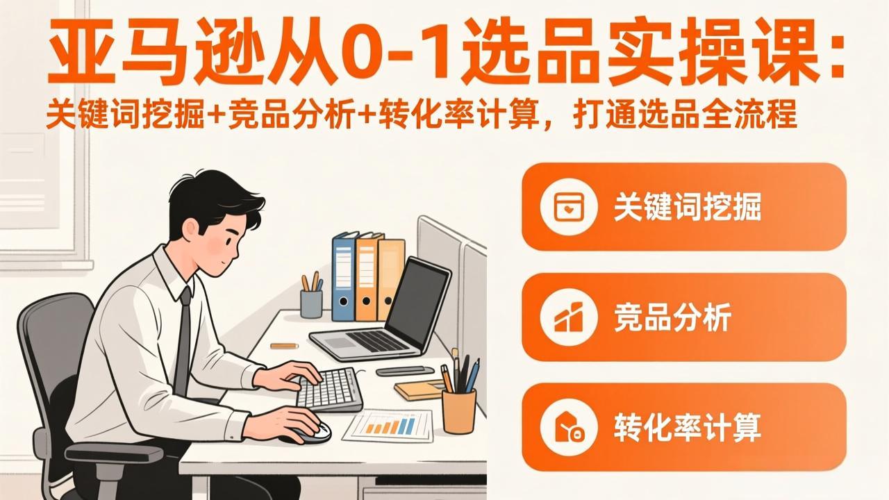 <span style='color:#078a00'>亚马逊从0-1选品实操课(更新3月):关键词挖掘+竞品分析+转化率计算,47节打通选品全流程</span>