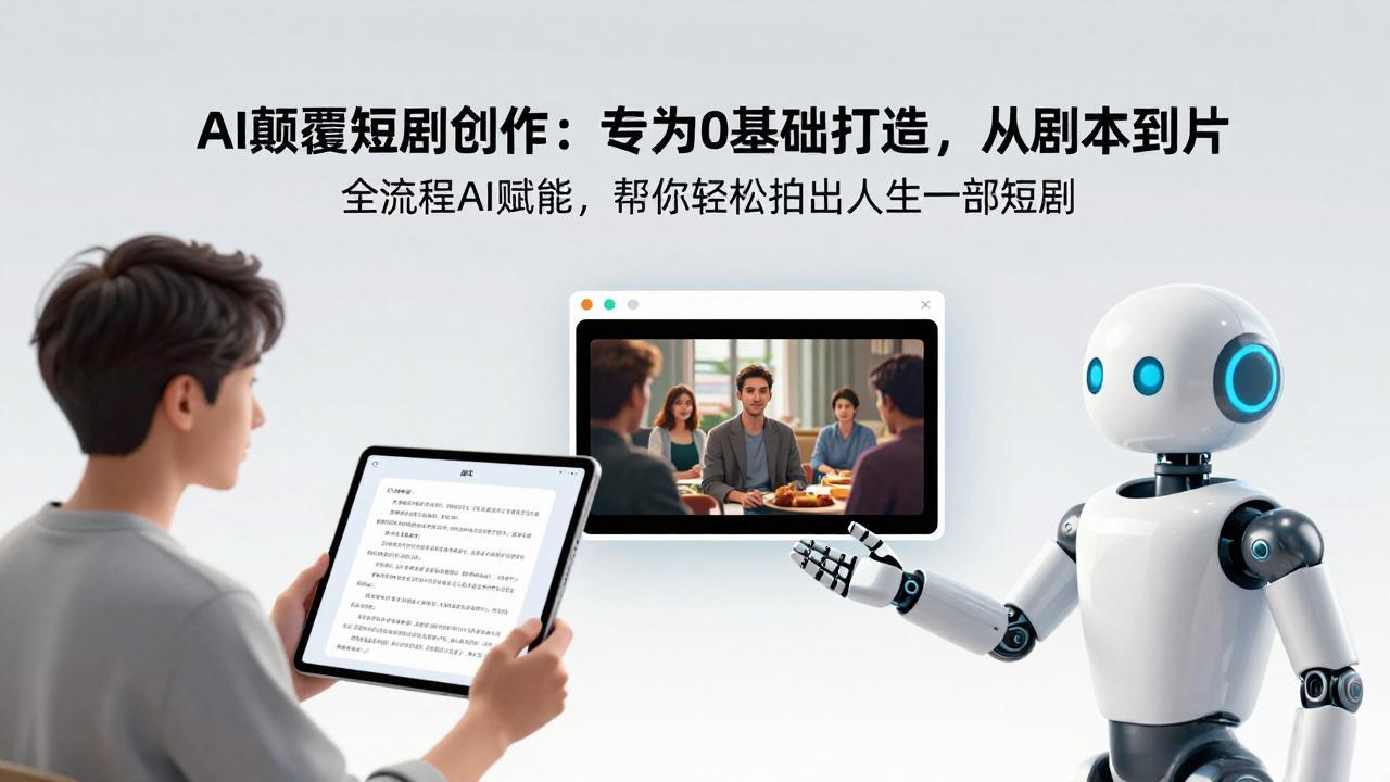 <span style='color:#078a00'>AI颠覆短剧创作:专为0基础打造,从剧本到成片全流程AI赋能,帮你轻松拍出人生第一部短剧</span>