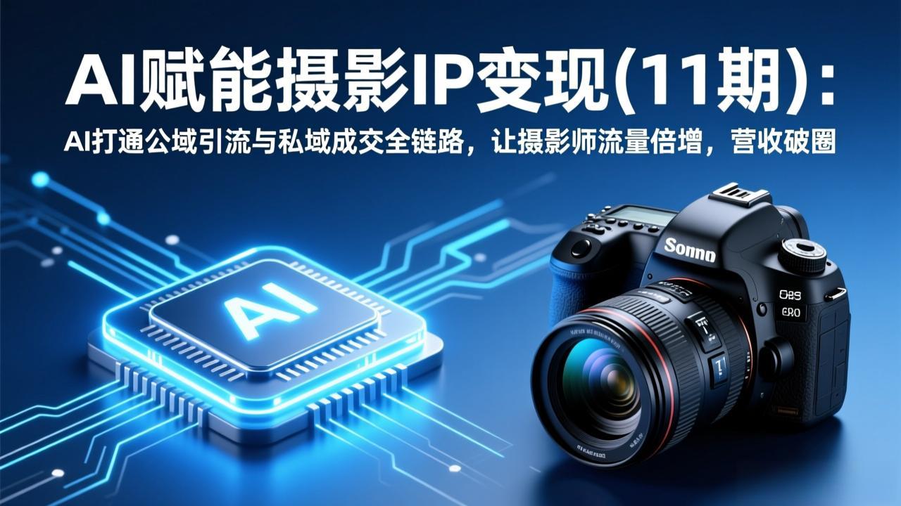 <span style='color:#001aff'>AI赋能摄影IP变现:AI打通公域引流与私域成交全链路,让摄影师流量倍增,营收破圈</span>