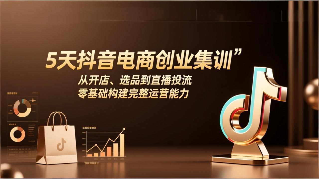 <span style='color:#078a00'>5天抖音电商创业集训:从开店、选品到直播投流,零基础构建完整运营能力</span>