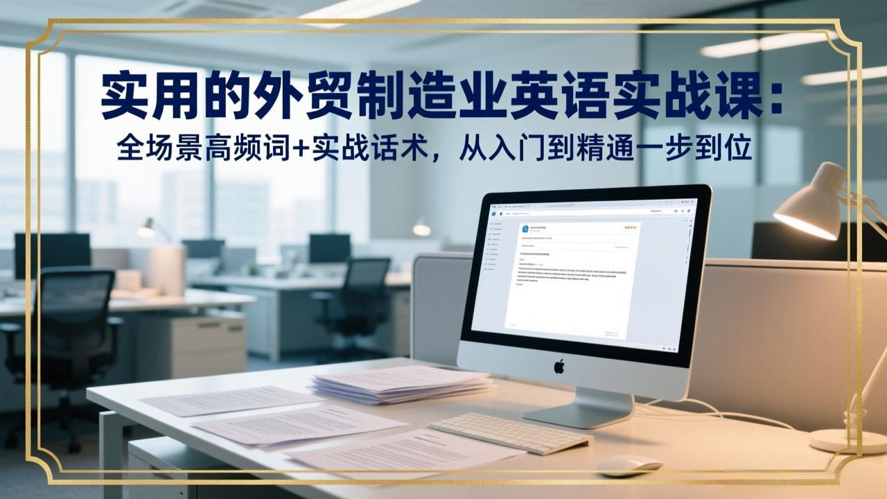 <span style='color:#078a00'>实用的外贸制造业英语实战课:全场景高频词+实战话术,从入门到精通一步到位</span>