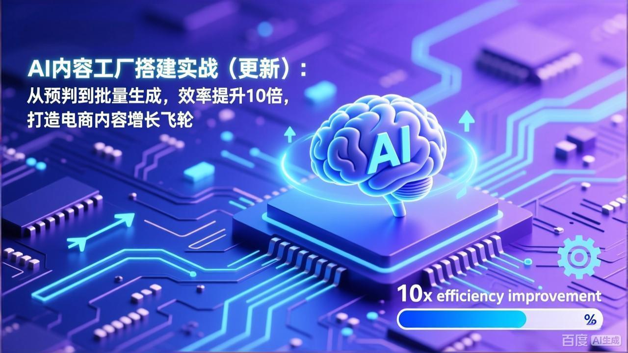 <span style='color:#a100e0'>AI内容工厂搭建实战(更新):从预判到批量生成,效率提升10倍,打造电商内容增长飞轮</span>