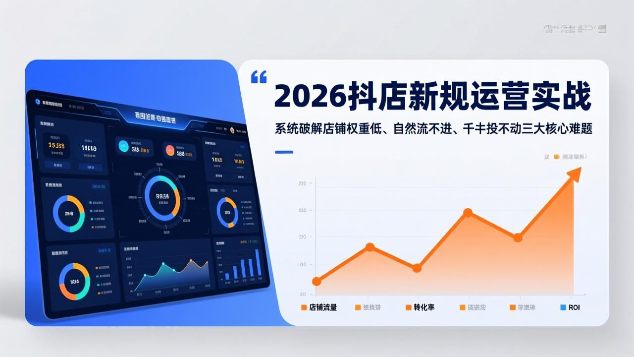 <span style='color:#ff0000'>2026抖店新规运营实战:系统破解店铺权重低、自然流不进、千川投不动三大核心难题</span>