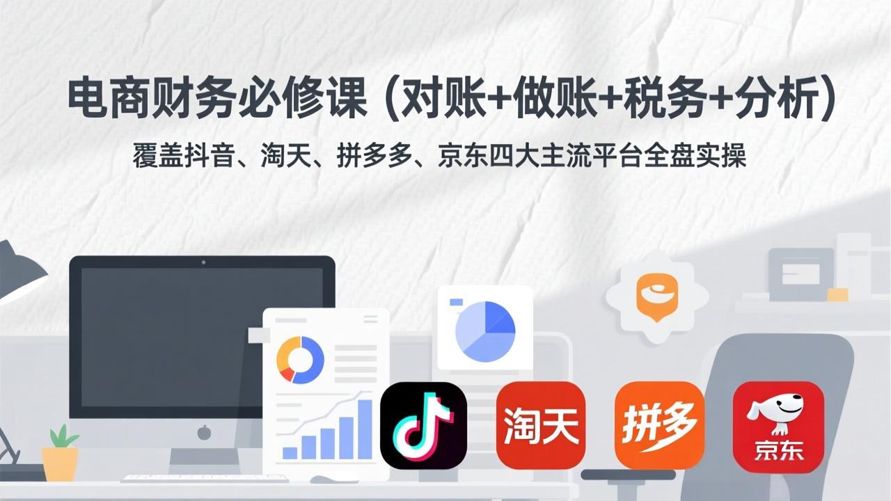 <span style='color:#a100e0'>电商财务必修课（对账+做账+税务+分析）覆盖抖音、淘天、拼多多、京东四大主流平台全盘实操</span>