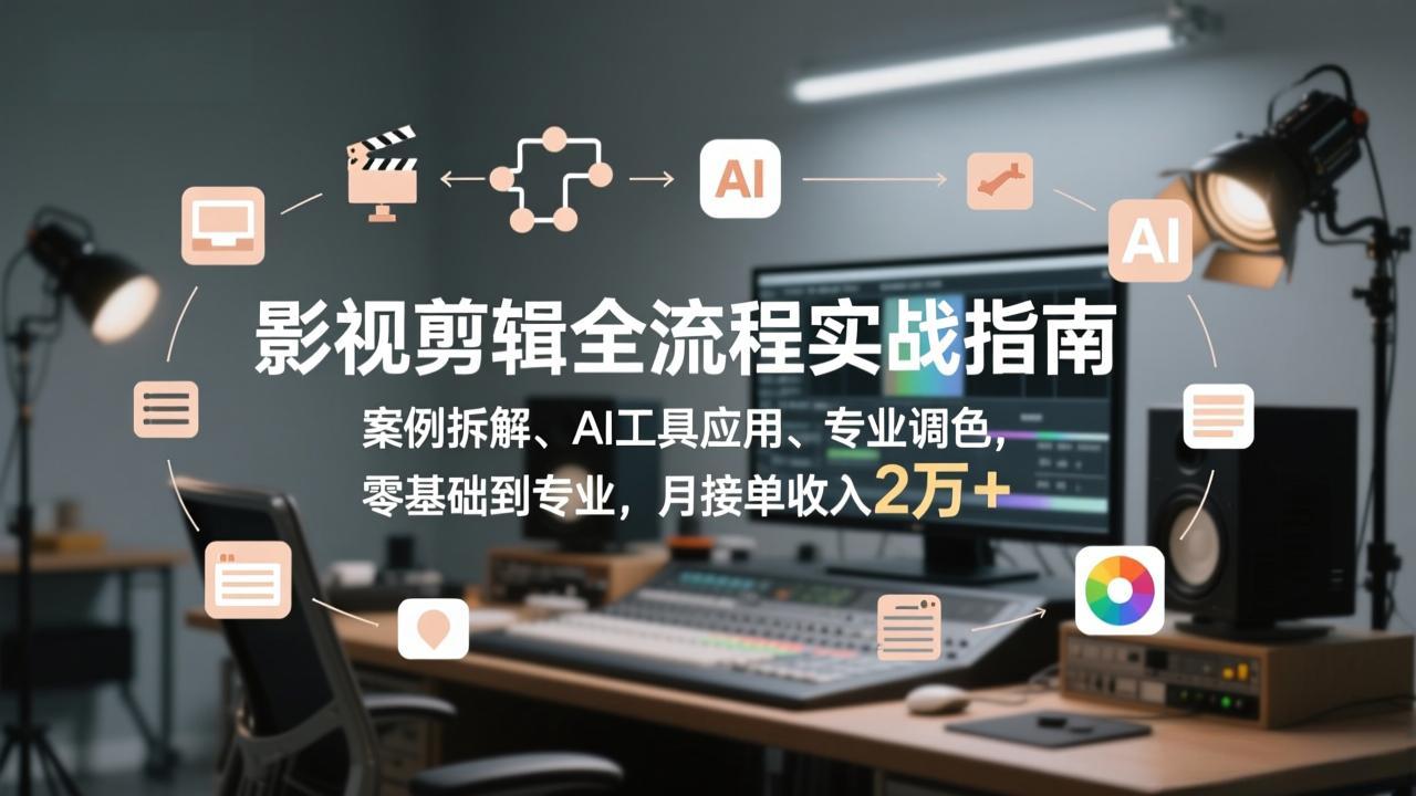<span style='color:#ff0000'>影视剪辑全流程实战指南,案例拆解、AI工具应用、专业调色,零基础到专业,月接单收入2万</span>