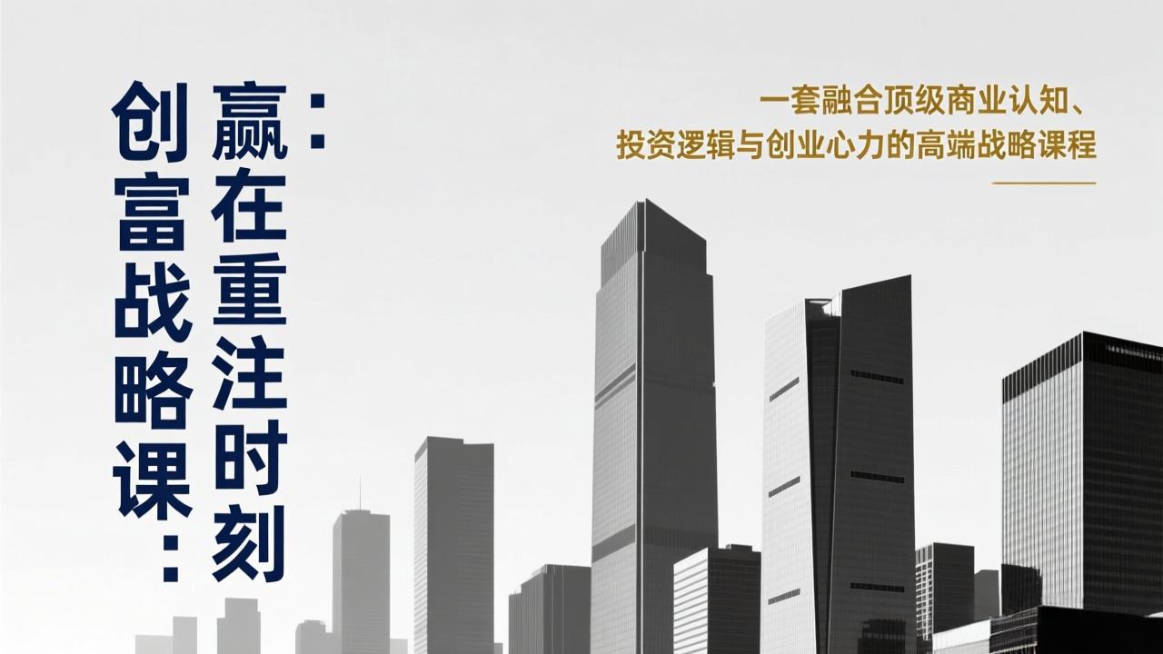 <span style='color:#078a00'>《创富战略课:赢在重注时刻》一套融合顶级商业认知、投资逻辑与创业心力的高端战略课程</span>