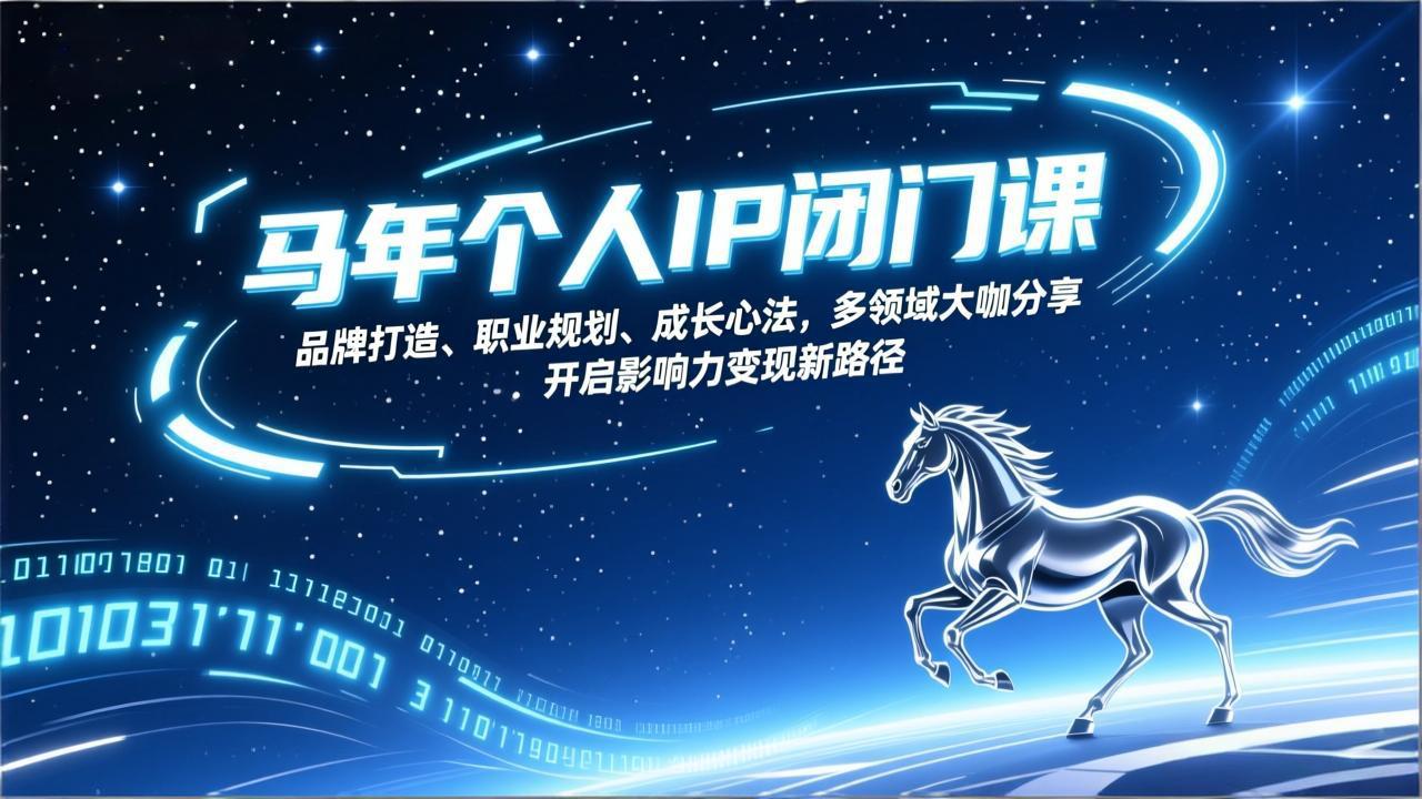 <span style='color:#001aff'>马年个人IP闭门课,品牌打造、职业规划、成长心法,多领域大咖分享,开启影响力变现新路径</span>