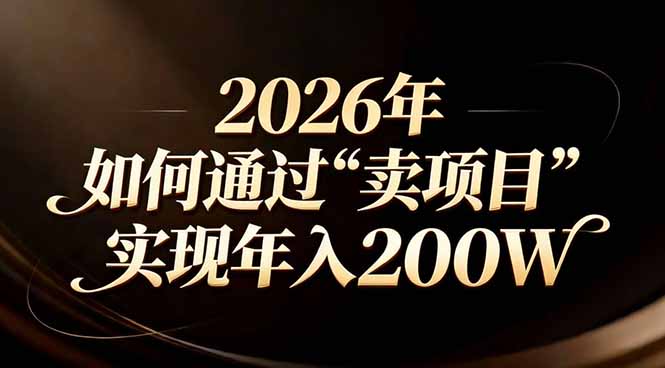 <span style='color:#ff0000'>站在2026年的十字路口:一个普通人如何通过卖项目实现年入200万</span>