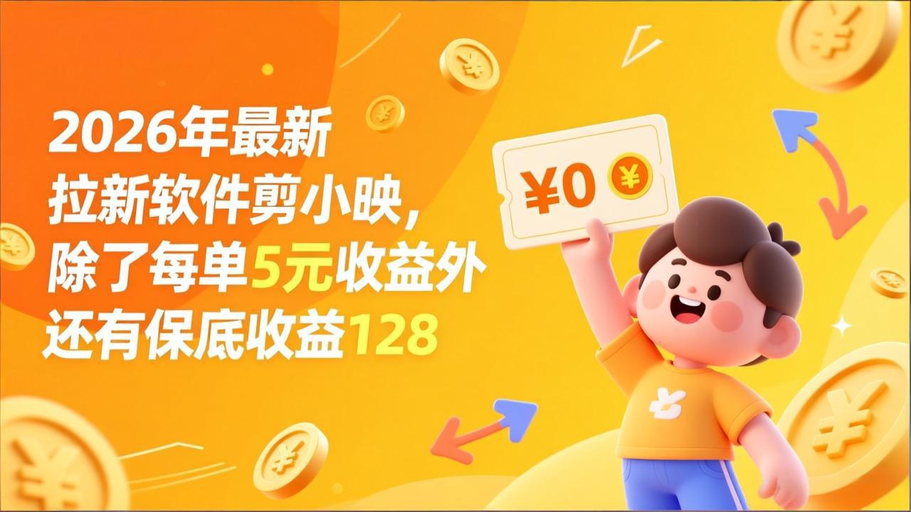 <span style='color:#ff0000'>最新拉新软件剪小映,除了每单5元收益外还有保底收益</span>