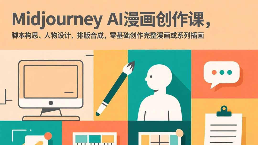 <span style='color:#a100e0'>Midjourney AI漫画创作课,脚本构思、人物设计、排版合成,零基础创作完整漫画或系列插画</span>