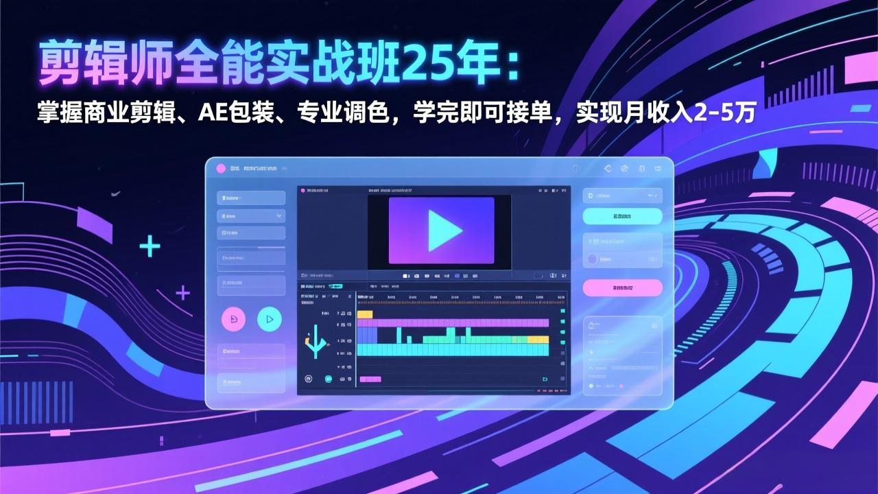 <span style='color:#ff0000'>剪辑师全能实战班25年:掌握商业剪辑、AE包装、专业调色,学完即可接单,实现月收入2-5万</span>