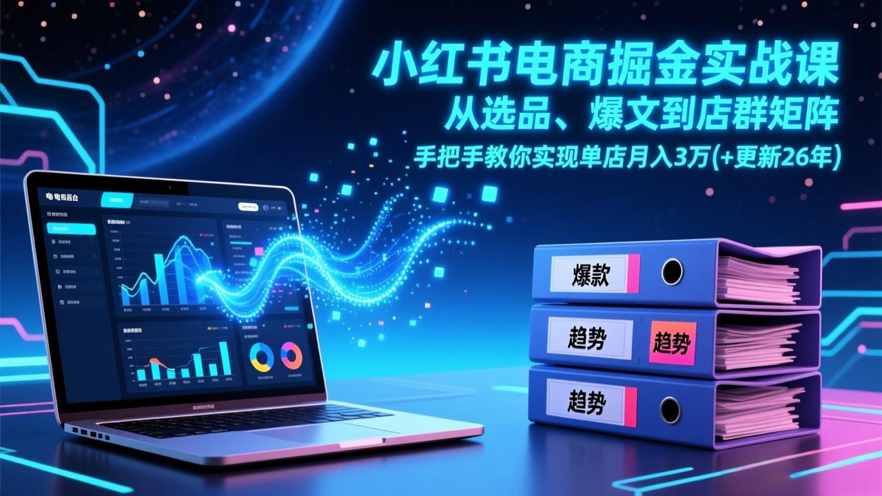 <span style='color:#a100e0'>小红书电商掘金实战课,从选品、爆文到店群矩阵,手把手教你实现单店月入3万+(更新26年</span>