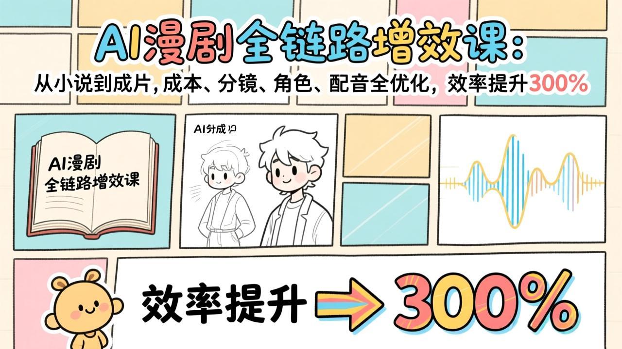 <span style='color:#a100e0'>AI漫剧全链路增效课:从小说到成片,成本、分镜、角色、配音全优化,效率提升</span>