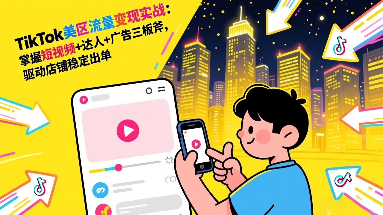 <span style='color:#001aff'>TikTok美区流量变现实战：掌握短视频+达人+广告三板斧，驱动店铺稳定出单</span>