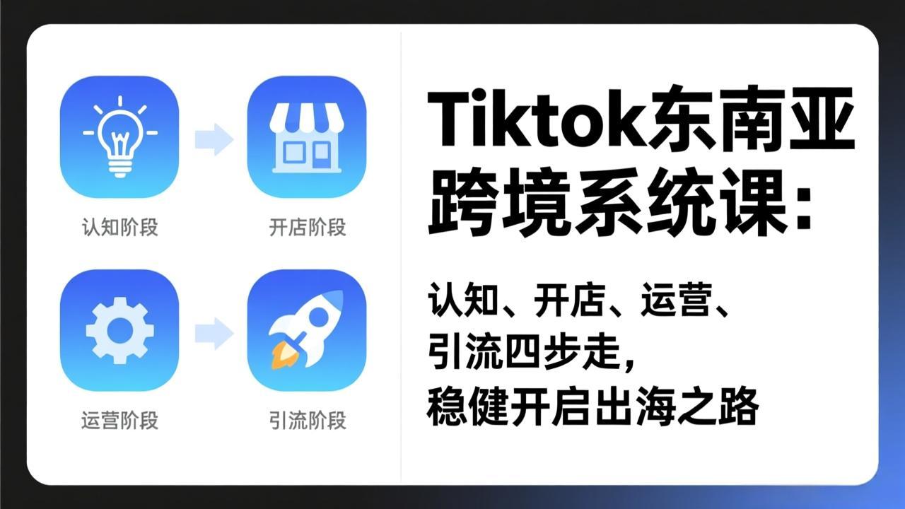<span style='color:#ff0000'>TikTok东南亚跨境系统课:认知、开店、运营、引流四步走,稳健开启出海之路</span>