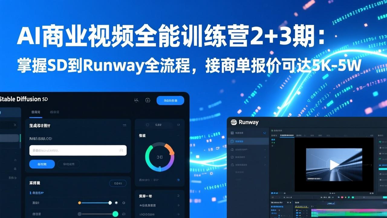<span style='color:#ff0000'>AI商业视频全能训练营2+3期:掌握SD到Runway全流程,接商单报价可达</span>