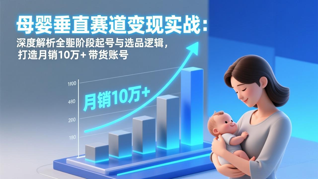 <span style='color:#a100e0'>母婴垂直赛道变现实战:深度解析三大阶段起号与选品逻辑,打造月销10万+带货账号</span>