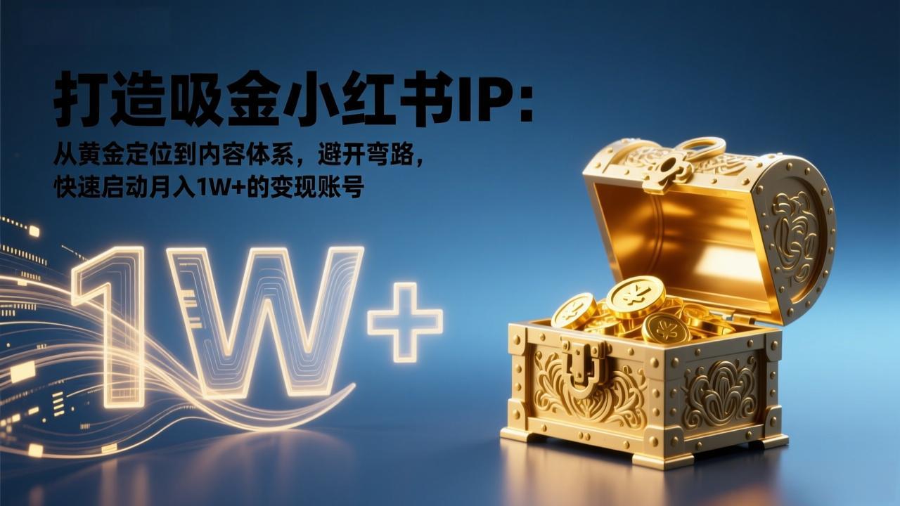 <span style='color:#bd7800'>打造吸金小红书IP:从黄金定位到内容体系,避开弯路,快速启动月入1W+的变现账号</span>