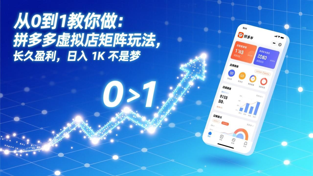 <span style='color:#ff0000'>从0到1教你做：拼多多虚拟店矩阵玩法，长久盈利，日入 1K 不是梦</span>