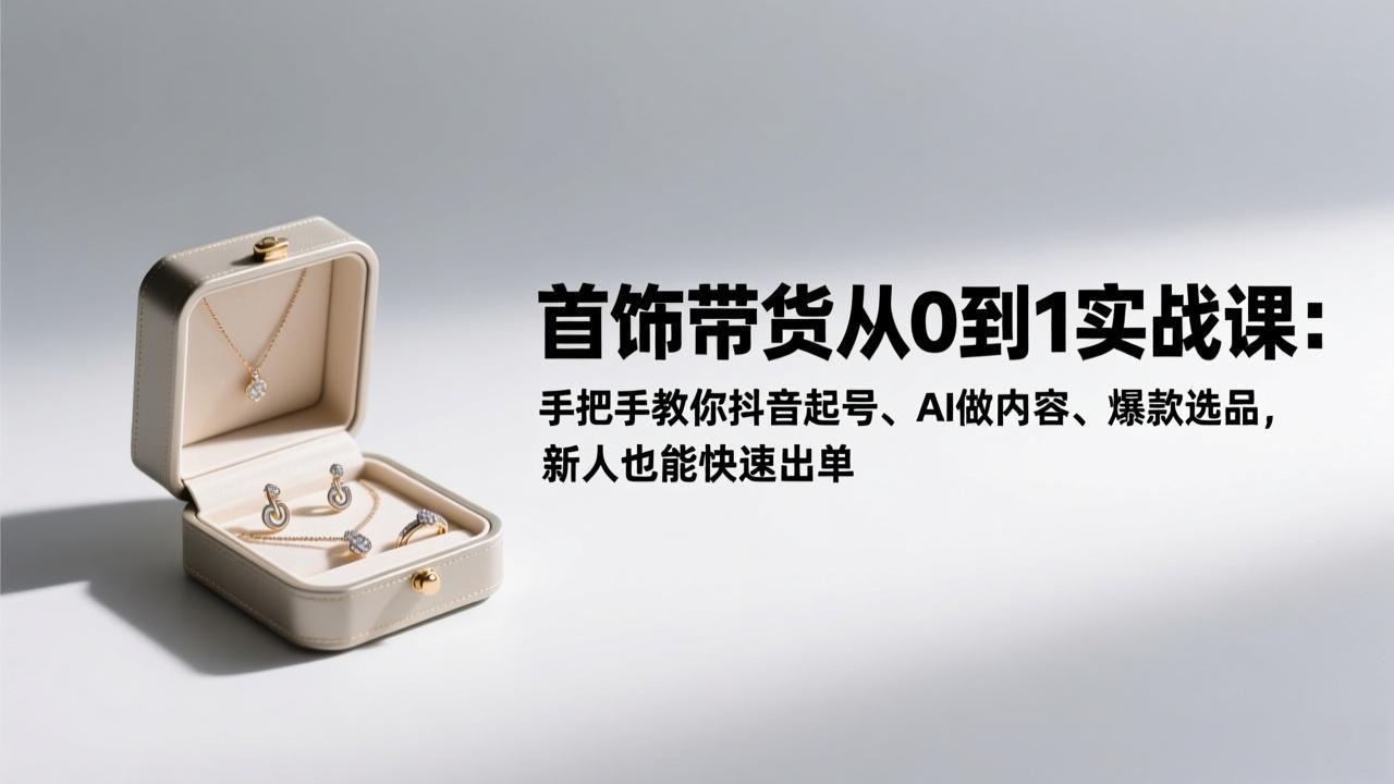<span style='color:#078a00'>首饰带货从0到1实战课：手把手教你抖音起号、AI做内容、爆款选品，新人也能快速出单</span>