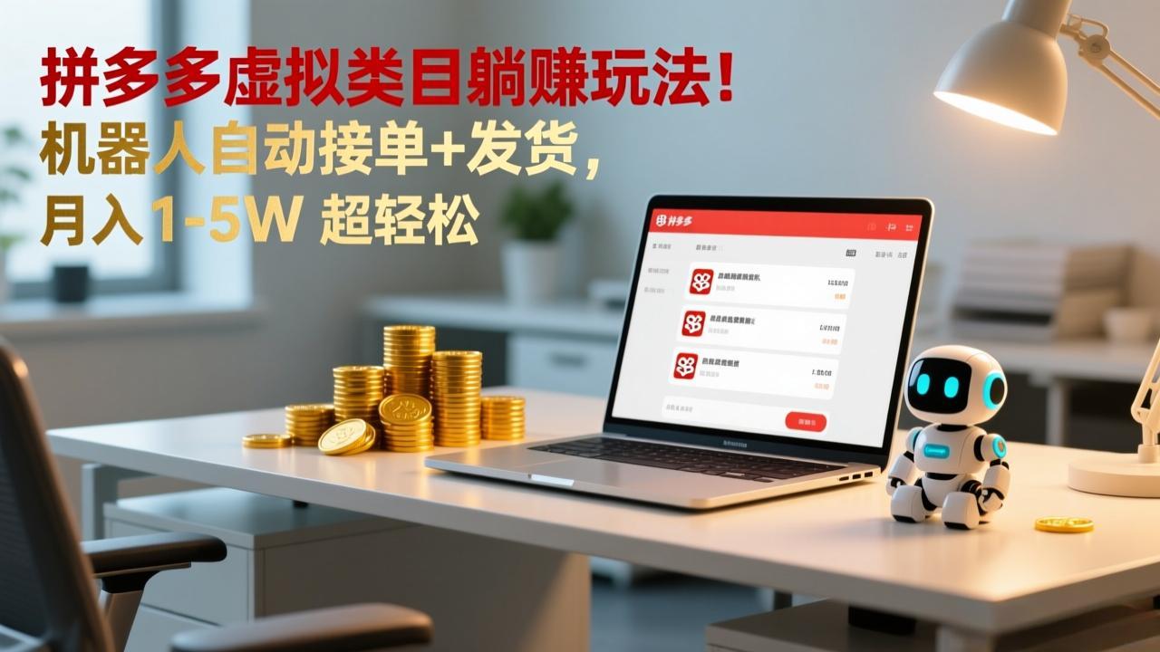 <span style='color:#bd7800'>多多虚拟类目躺赚玩法！机器人自动接单+发货，月入 1-5W 超轻松</span>