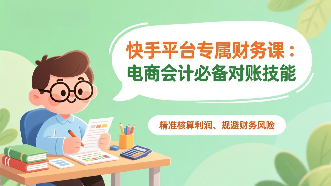 <span style='color:#bd7800'>快手平台专属财务课：电商会计必备对账技能，精准核算利润、规避财务风险</span>