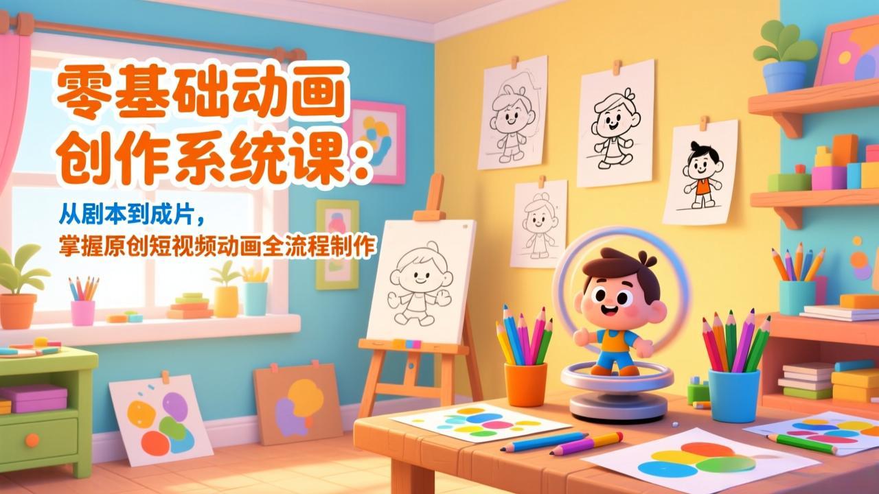 <span style='color:#078a00'>零基础动画创作系统课：从剧本到成片，掌握原创短视频动画全流程制作</span>