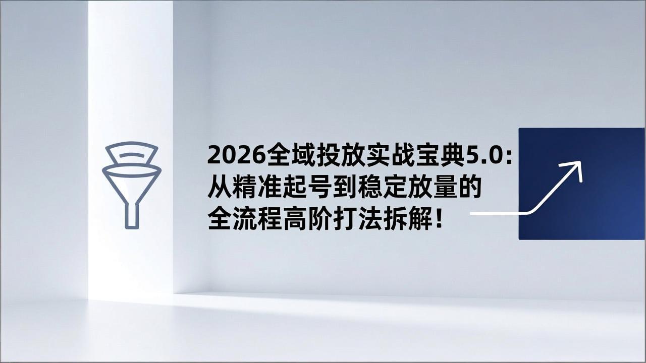 <span style='color:#a100e0'>2026全域投放实战宝典5.0：从精准起号到稳定放量的全流程高阶打法拆解</span>