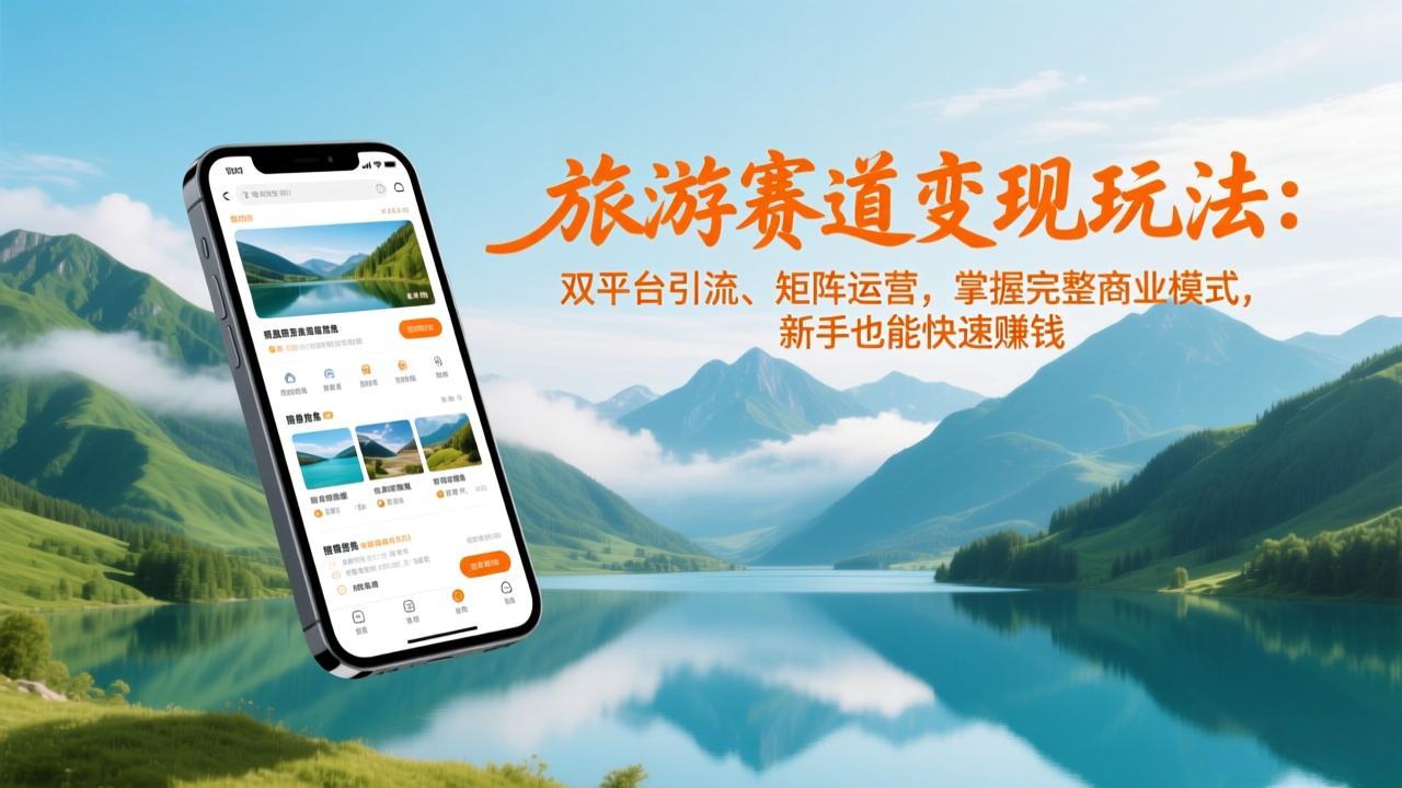 <span style='color:#001aff'>旅游赛道变现玩法：双平台引流、矩阵运营，掌握完整商业模式，新手也能快速赚钱</span>