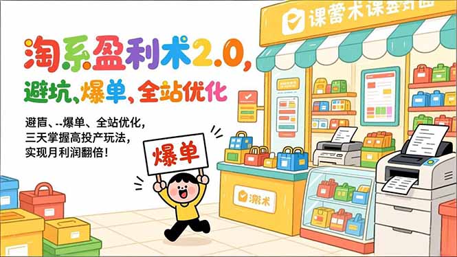 <span style='color:#bd7800'>淘系盈利术2.0，避坑、爆单、全站优化，三天掌握高投产玩法，实现月利润翻倍</span>