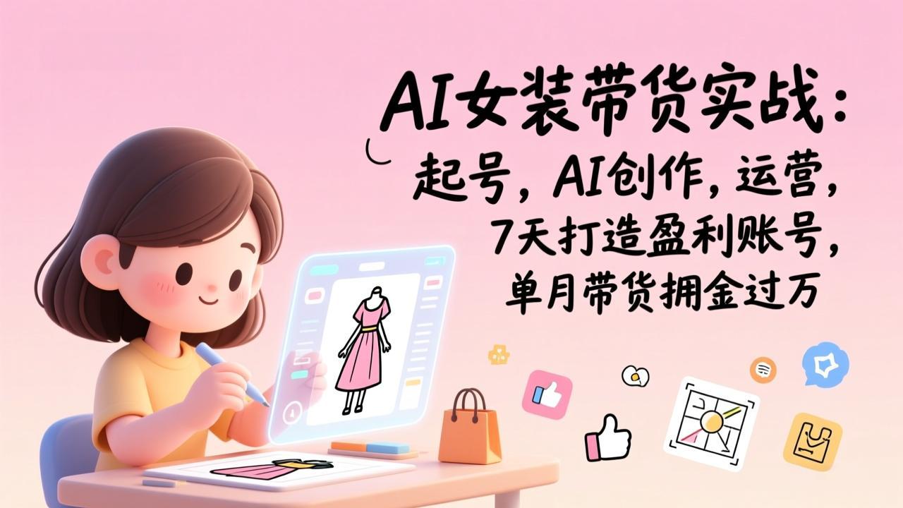 <span style='color:#001aff'>AI女装带货实战班（完结）：起号，AI创作，运营，7天打造盈利账号，单月带货佣金过万</span>