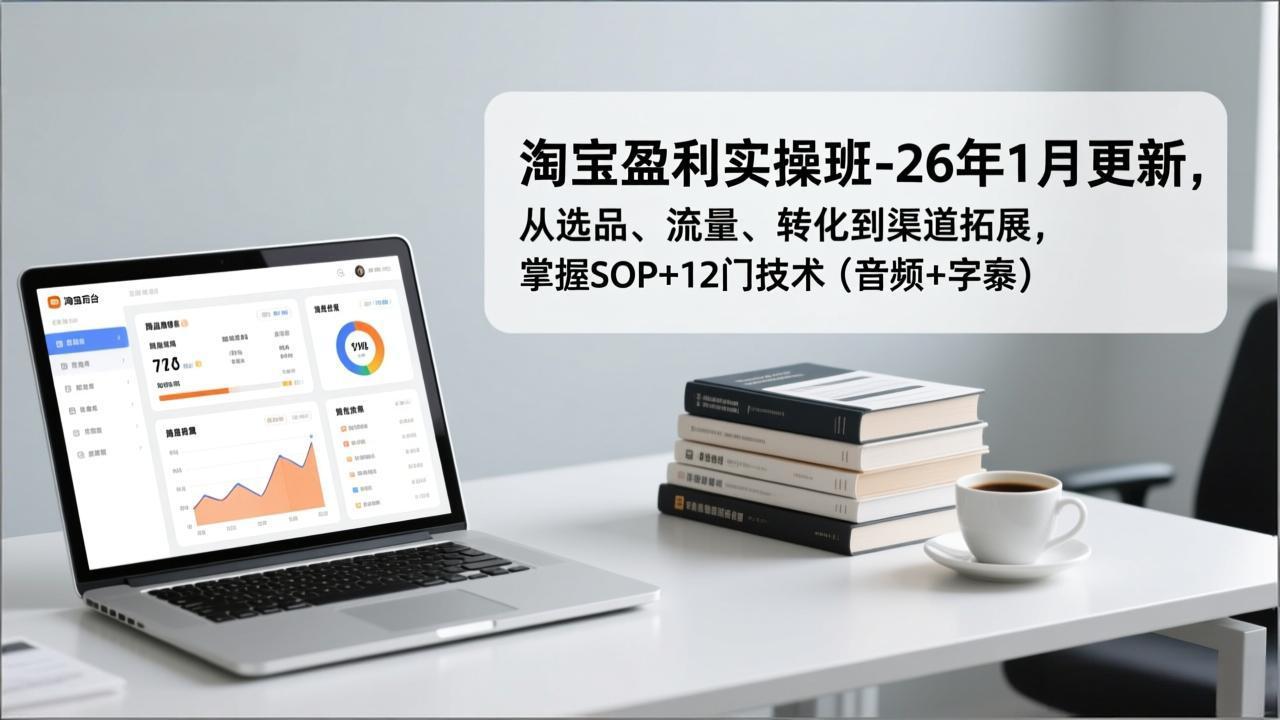 <span style='color:#ff0000'>淘宝盈利实操班-26年1月更新，从选品、流量、转化到渠道拓展，掌握SOP+12门技术（音频+字幕</span>