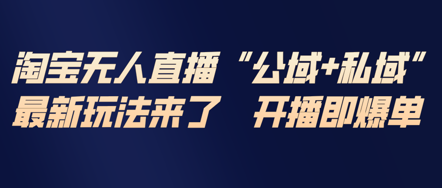<span style='color:#078a00'>淘宝无人直播最新玩法，包含私域和公域两种玩法</span>