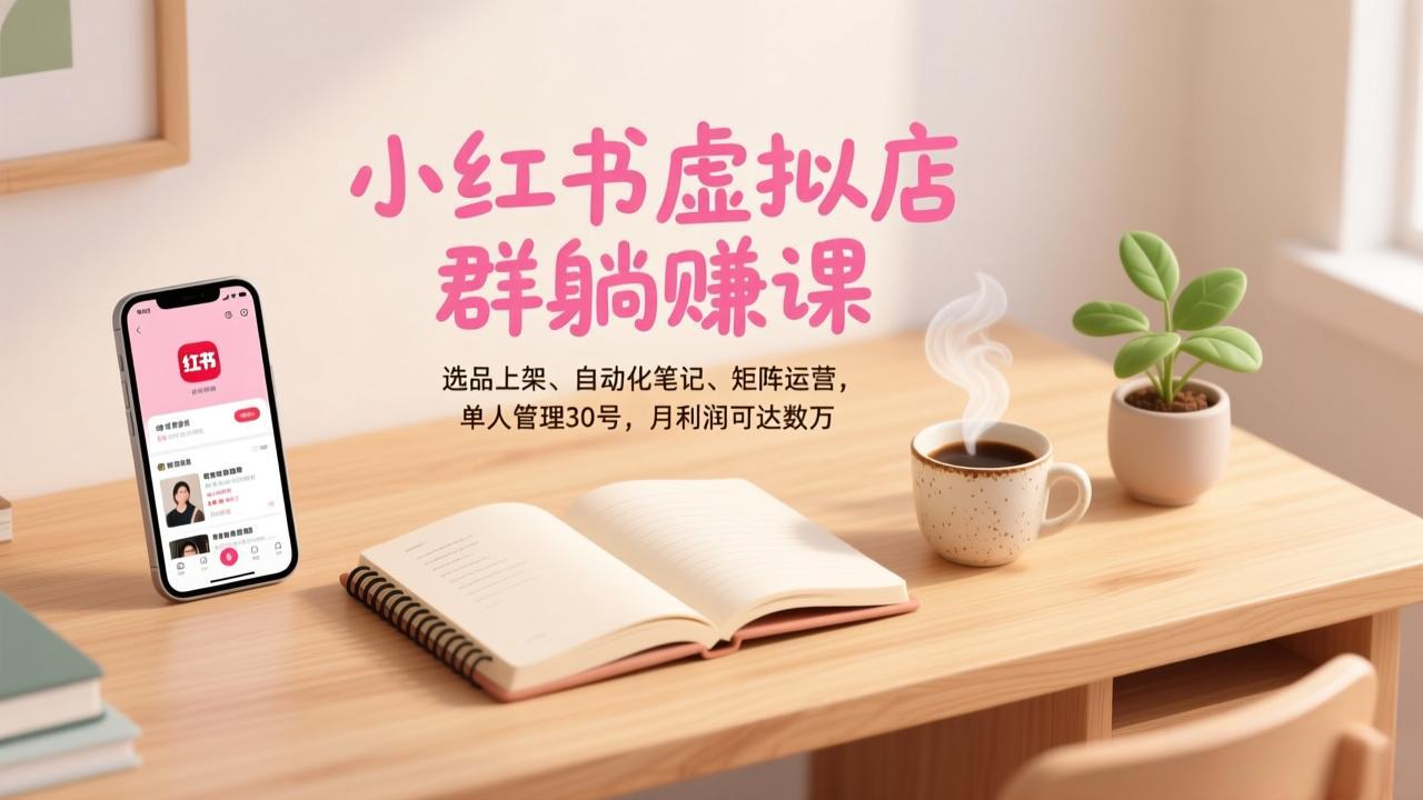 <span style='color:#078a00'>小红书虚拟店群躺赚课，选品上架、自动化笔记、矩阵运营，单人管理30号，月利润可达数万</span>