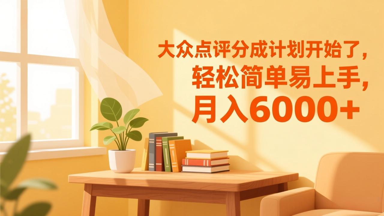 <span style='color:#ff0000'>大众点评分成计划开始了，轻松简单易上手，月入</span>