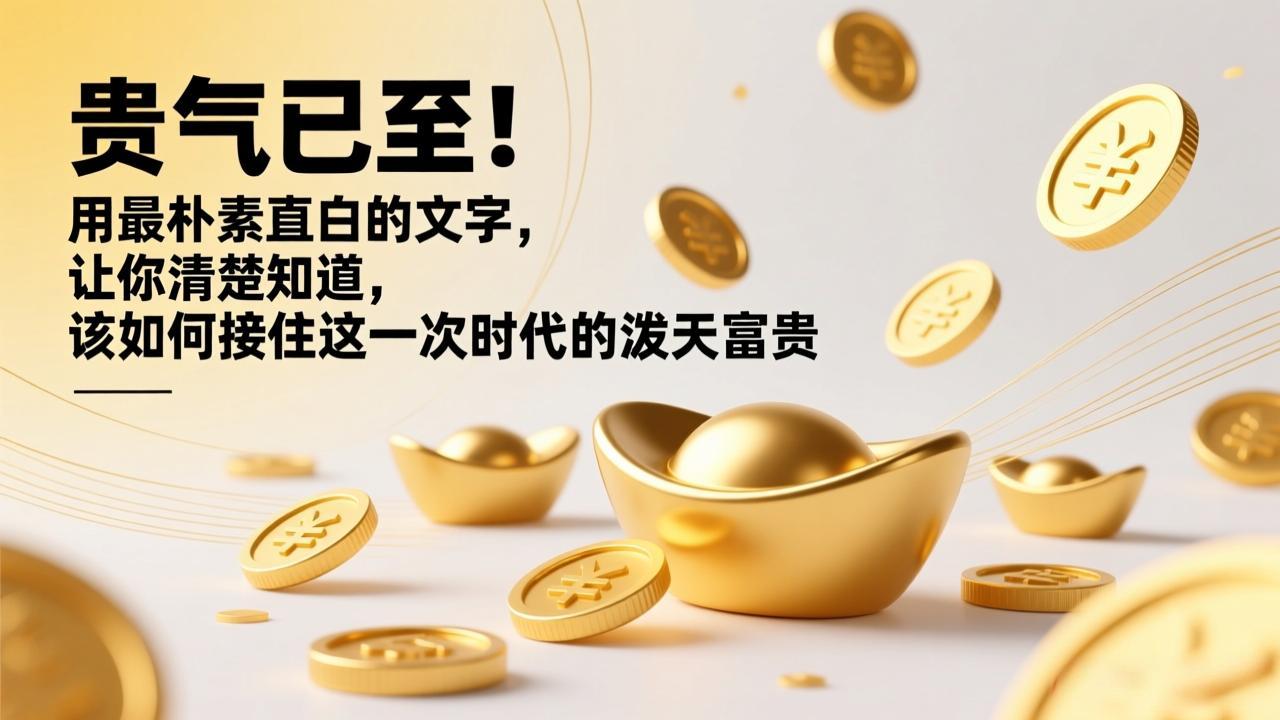 <span style='color:#ff0000'>付费文章：贵气已至！用最朴素直白的文字，让你清楚知道，该如何接住这一次时代的泼天富贵</span>