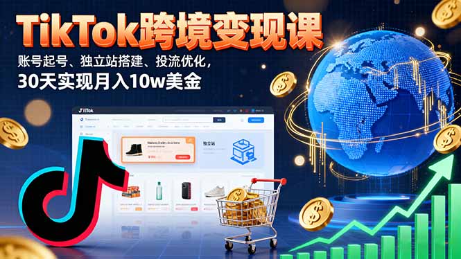 <span style='color:#078a00'>TikTok跨境变现课:账号起号、独立站搭建、投流优化,30天实现月入10w美金</span>