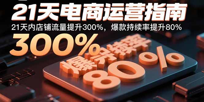 <span style='color:#ff0000'>21天电商运营指南：21天内店铺流量提升300%，爆款持续率提升</span>