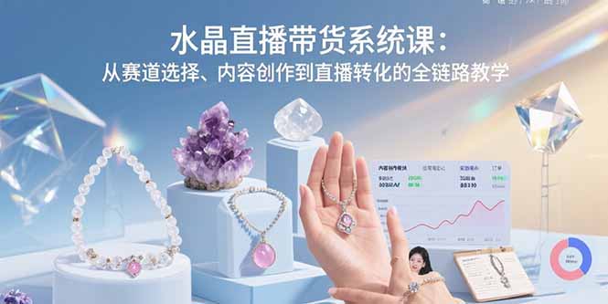 <span style='color:#001aff'>水晶直播带货系统课:从赛道选择、内容创作到直播转化的全链路教学</span>