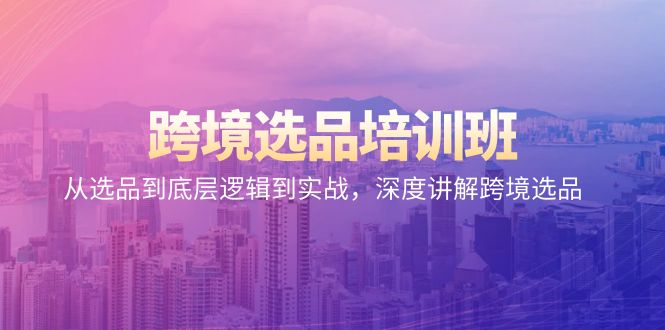 <span style='color:#a100e0'>跨境选品培训班:从选品到底层逻辑到实战,深度讲解跨境选品</span>
