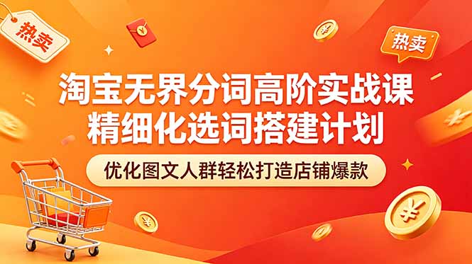 <span style='color:#078a00'>淘宝无界分词高阶实战课 精细化选词搭建计划 优化图文人群轻松打造店铺爆款</span>